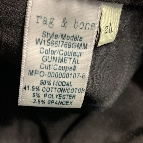 rag & bone high rise ankle skinny jeans in Gunmetal. Size 24. NWT - Picture 15 of 16